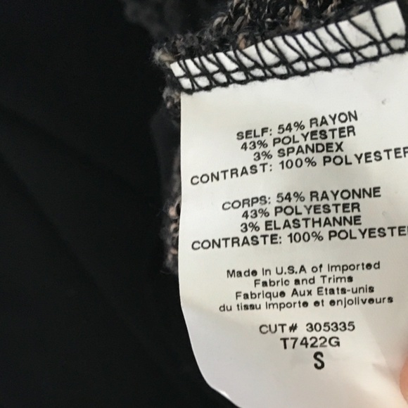 Lush Taupe & Black Knit Sweater with Attached Chiffon Shirt Hem Top. - Picture 7 of 7